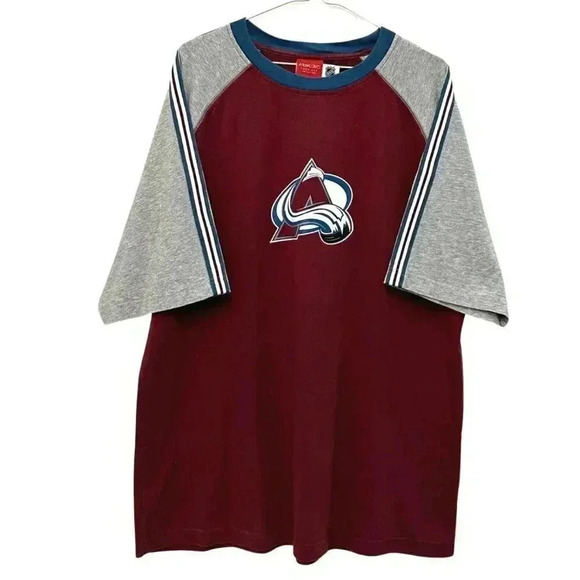 Reebok Face Off Collection NHL Colorado Avalanche Logo Shirt Maroon Men's  XL - Picture 1 of 12